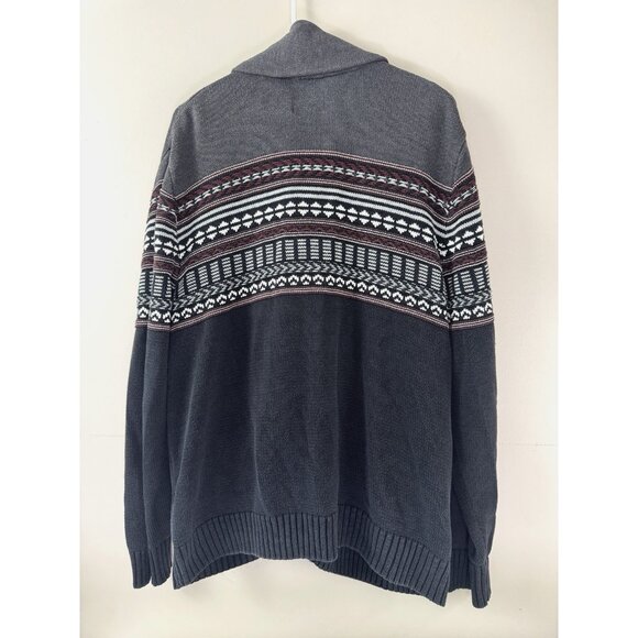 Retrofit Y2K Fair Isle Grandpa Cardigan XXL Button Down Sweater Dark Academia - Picture 2 of 10